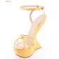 Strange Style Heel Women Novelty Shoes Metallic Leather Fashion High Heels Slingback T-Tied Mixed Color Summer Sandals