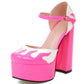 Luxury Designer Marry Janes Pumps For Women Love Heart High Heels Buckle Platform Punk Chunky Pink Wedding Party women's Shoes