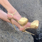 Gold Trim Platform Stiletto Sandals Ankle Buckle Solid Fashion British Style Summer Party Women Shoes 2024 Zapatos Para Mujere