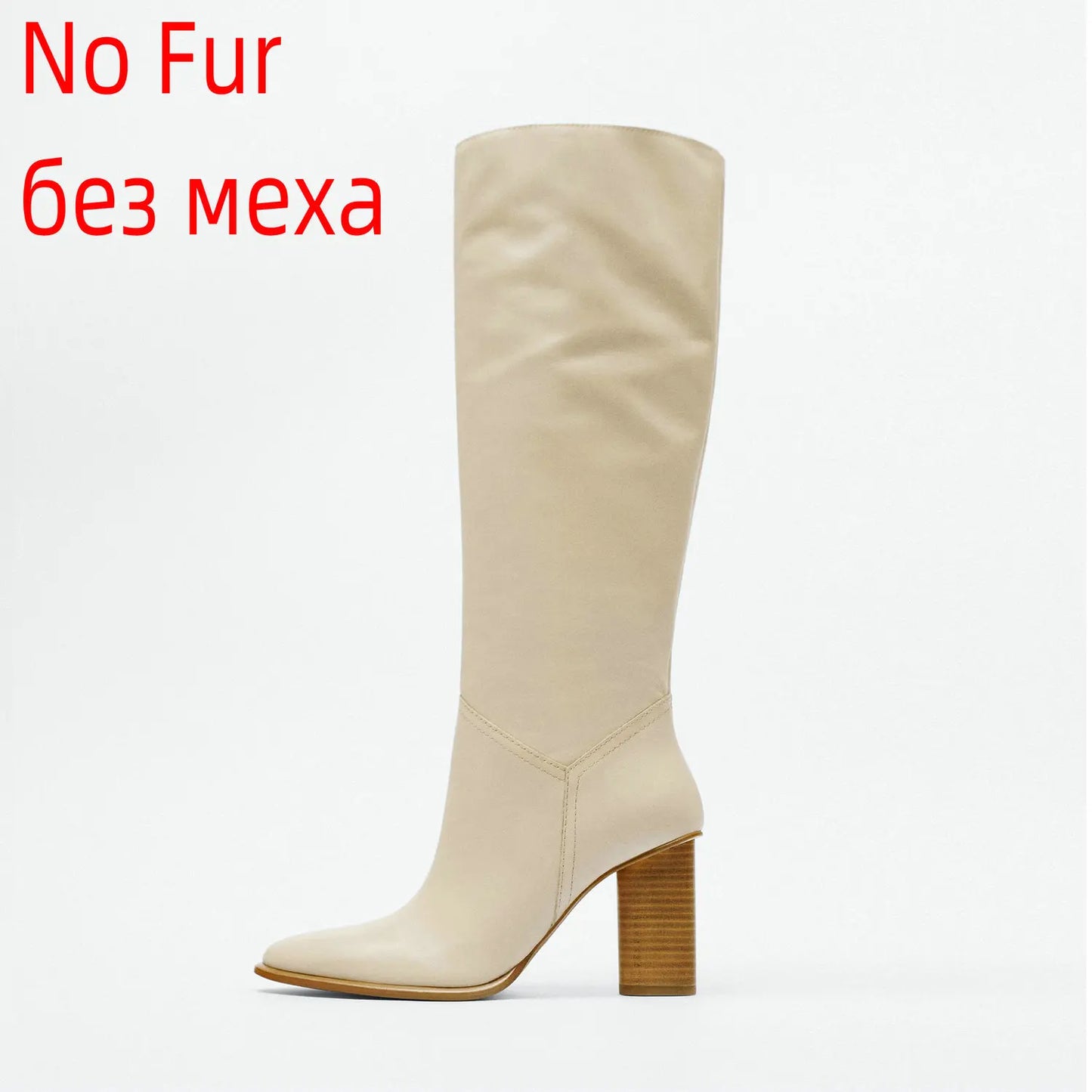 QUTAA  Fashion Women Winter Genuine Leather Knee High Boots Lady Pointed Toe High Heels Party Shoes INS Woman Long Boots 34-43