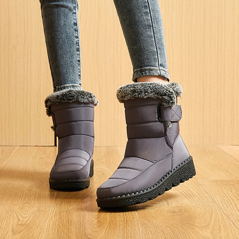 Waterproof Winter Boots for Women 2024 New Faux Fur Long Plush Snow Boots Woman Platform Ankle Boots Warm Cotton Couples Shoes