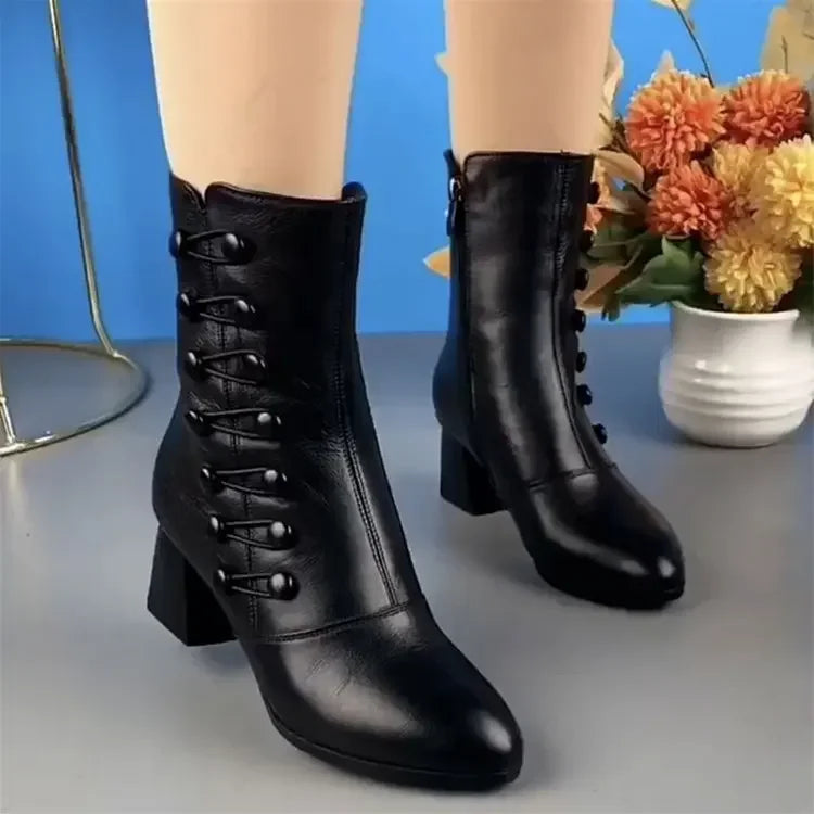 Brand Women Boots Chunky Chelsea High Boots Women 2024 New High Heels Shoes designer Sexy Women Ankle Boots Big Size botas mujer