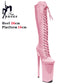 New Gothic Style Platforms Boots Knee-High Nightclub High Heels Dance Sexy Woman Shoes 26CM Lace-up Ultrahigh Heels Dropshiping