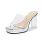 2023Transparent PVC Slippers Crystal Cup high-heeled Sexy Casual Shoes Plus Size  Women Open Toe Transparent Slippers