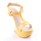 Strange Style Heel Women Novelty Shoes Metallic Leather Fashion High Heels Slingback T-Tied Mixed Color Summer Sandals