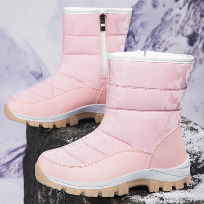 High-top Plus Velvet Women's Snow Boots Comfortable Non-slip Women Cotton Shoes Outdoor Waterproof Boots Warm Women Sports Shoes