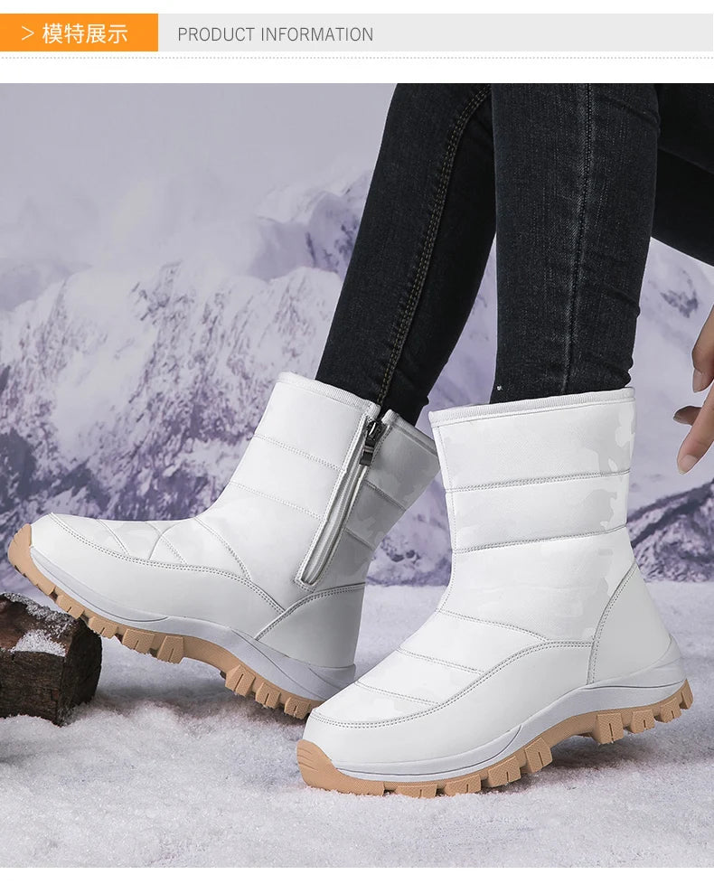 High-top Plus Velvet Women's Snow Boots Comfortable Non-slip Women Cotton Shoes Outdoor Waterproof Boots Warm Women Sports Shoes