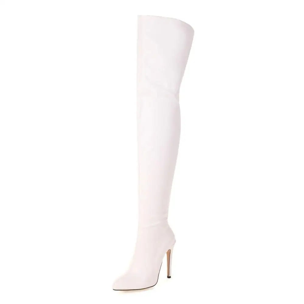 New Sexy Stiletto High Heels Over The Knee Long Boots Women Thigh High Boots Night-club Dancing Fetish Shoes Lady Big Size 45 46