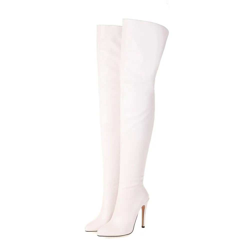 New Sexy Stiletto High Heels Over The Knee Long Boots Women Thigh High Boots Night-club Dancing Fetish Shoes Lady Big Size 45 46