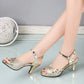 Summer High Heels Sandals Women Heeled Shoes Peep toe Fashion Brand Women Sandals Casual Lady Heels 6cm Gold Silver YX3422