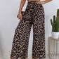 Printed Elastic Waist Wide Leg Pants