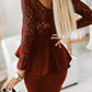 Lace Detail Long Sleeve Mini Dress