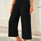 Drawstring Paperbag Waist Wide Leg Pants