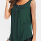 Curved Hem Ruched Notched Tank