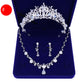 Bridal Headwear Crown Pearl Wedding Necklace Earrings Jewelry Set