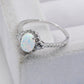 925 Sterling Silver Platinum-Plated Opal Ring