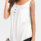 Curved Hem Ruched Notched Tank