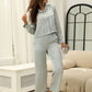 Collared Neck Long Sleeve Top and Pants Lounge Set