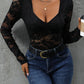 Perfee Lace Long Sleeve Bodysuit