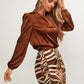 One Shoulder Long Sleeve Blouse