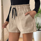 Perfee Frill Drawstring Shorts with Pockets