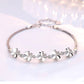 Lucky Four-Leaf Clover Silver Plated Bracelet Micro Rhinestone 925 Jewelry Japanese And Korean Simple Fashion