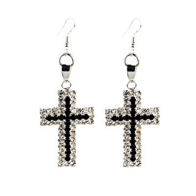 Jewelry Fashion Rhinestone Cross Stud Set