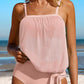 Square Neck Spaghetti Strap Tankini Set