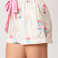 Printed Collared Neck Flounce Sleeve Top and Shorts Lounge Set