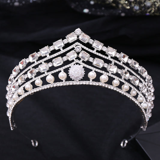 Rhinestone Baroque Set Zircon Alloy Bridal Crown Jewelry