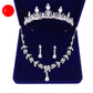 Bridal Headwear Crown Pearl Wedding Necklace Earrings Jewelry Set