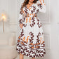 Honey Plus Size Printed Surplice Flounce Sleeve Dress