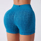 Ruched Leopard High Waist Active Shorts