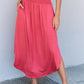 Doublju Comfort Princess Full Size High Waist Scoop Hem Maxi Skirt