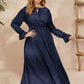 Honey Plus Size Ruffled Polka Dot Long Sleeve Midi Dress