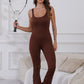 Scoop Neck Wide Strap Active Jumpsuit