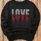 Rhinestone LOVE Round Neck Long Sleeve Sweatshirt