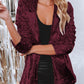 Sequin Lapel Collar Long Sleeve Blazer