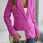 Decorative Pocket Flap Lapel Collar Long Sleeve Blazer