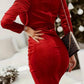 Surplice Long Sleeve Wrap Dress