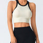 Contrast Trim Round Neck Active Tank