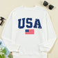 US Flag Corded Long Sleeve Sweatshirt