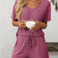 Mandy V-Neck Short Sleeve Top and Shorts Set