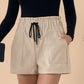 Perfee Frill Drawstring Shorts with Pockets