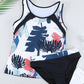 Printed Wide Strap Tankini Set