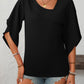 Mandy Ruffled Asymmetrical Neck Half Sleeve Blouse