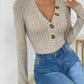 Perfee V-Neck Long Sleeve Bodysuit