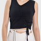 Millennia Drawstring Ruched Wide Strap Active Tank