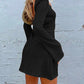 Backless Round Neck Long Sleeve Mini Dress