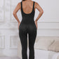 Scoop Neck Wide Strap Active Jumpsuit